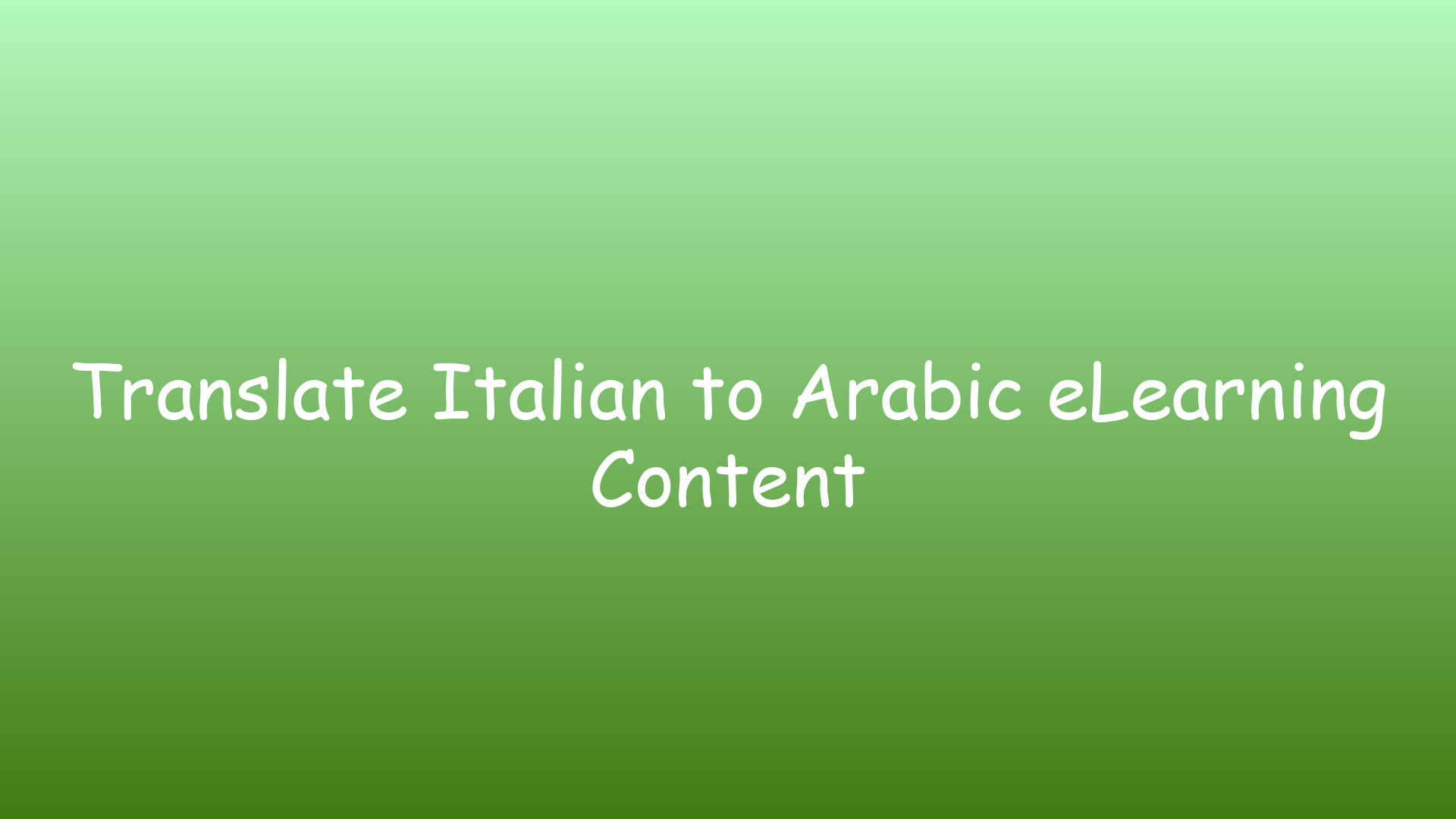 Translate Italian to Arabic eLearning Content