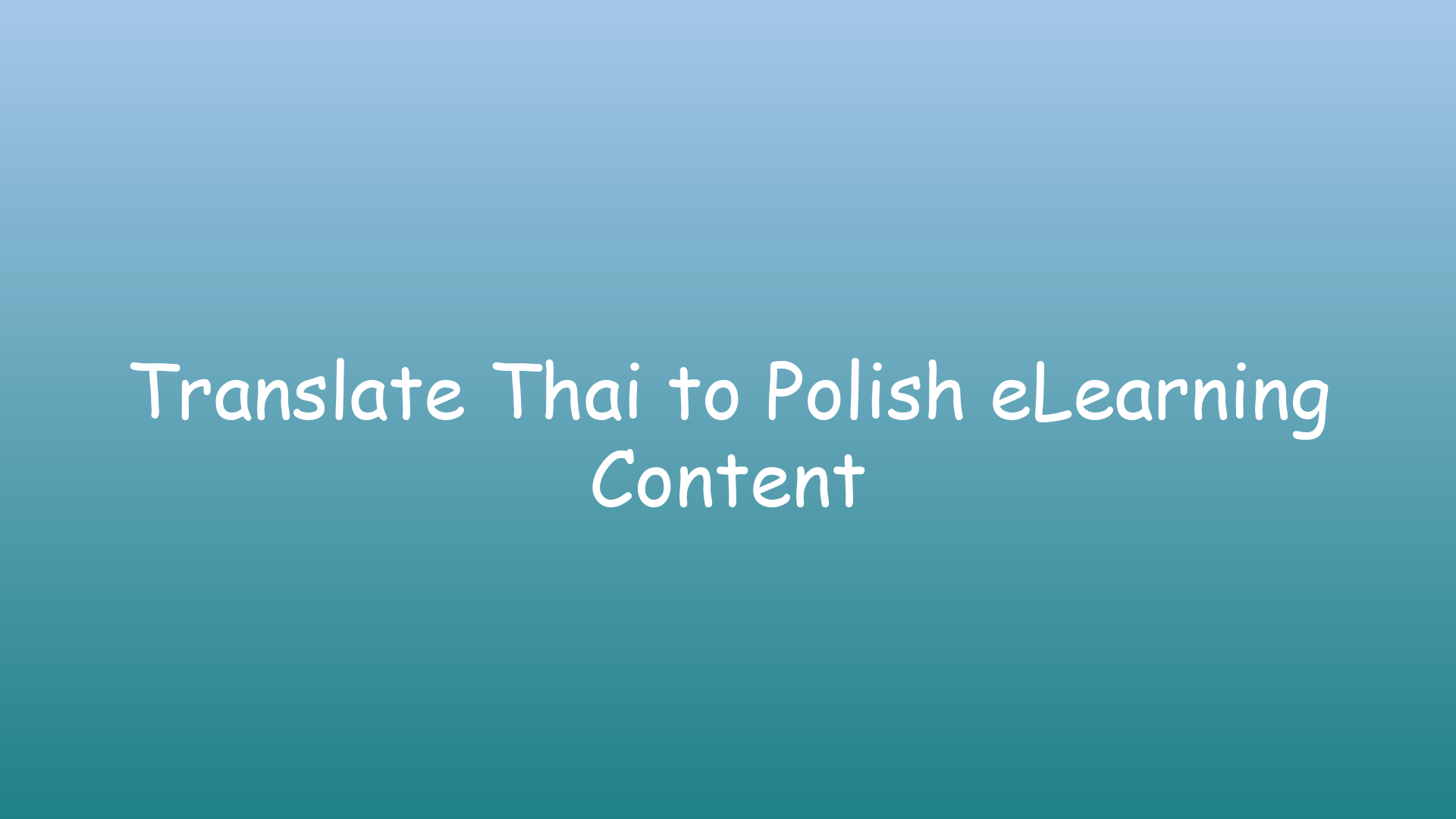 Translate Thai to Polish eLearning Content