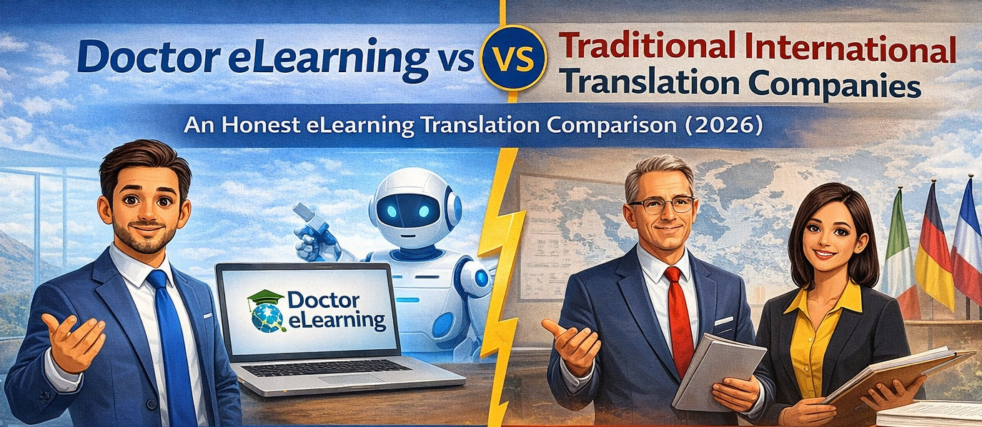 Doctor eLearning vs Traditional International Translation Companies: An Honest eLearning Translation Comparison (2026)