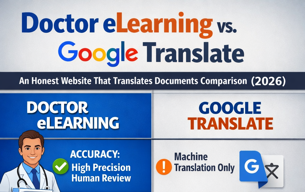 Doctor eLearning vs Google Translate: An Honest Website That Translates Documents Comparison (2026)