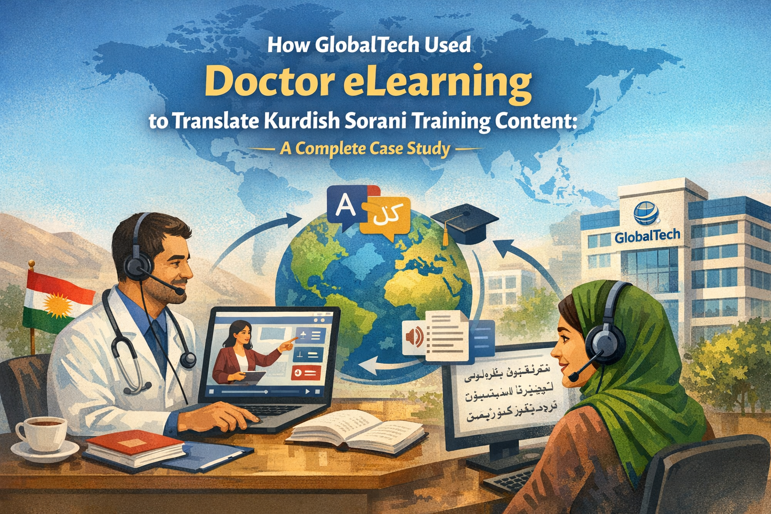 How Global Tech Used Doctor eLearning to Translate Kurdish Sorani Training Content: A Complete Case Study