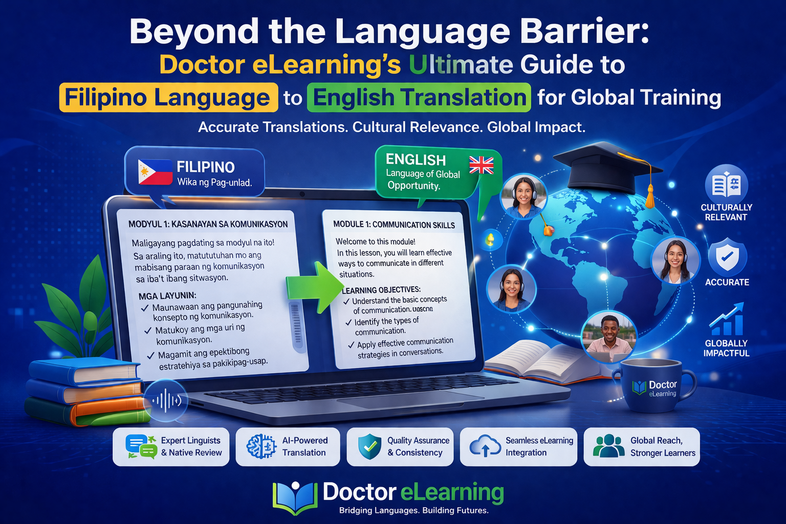 Beyond the Language Barrier: Doctor eLearning’s Ultimate Guide to Filipino Language to English Translation for Global Training