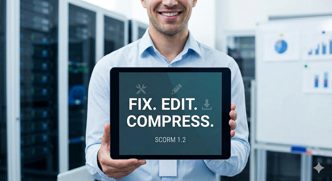SCORM 1.2 File Too Large or Not Working? Fix, Edit & Compress It Without Source Files
